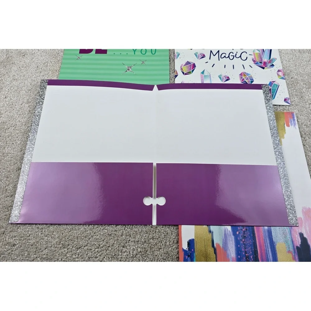 Top Flight 2-Pocket School Folders Multicolor Inspirational Motivational 6 Lot